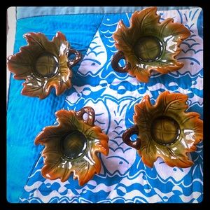 Fall leaf candle holders. Set of 4.